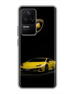Чехол для Xiaomi POCO F4 (5G) с картинкой «Lamborghini желтый акцент»