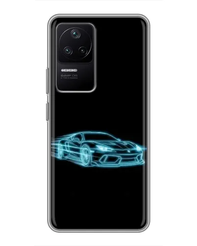Чехол для Xiaomi POCO F4 (5G) с картинкой «Неоновый контур Lamborghini» Чехол для Xiaomi POCO F4 (5G) с картинкой «Неоновый контур Lamborghini»