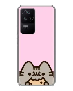 Чехол для Xiaomi POCO F4 (5G) с картинкой «Pusheen и печенье»