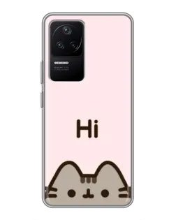 Чехол для Xiaomi POCO F4 (5G) с картинкой «Пушин говорит Hi»