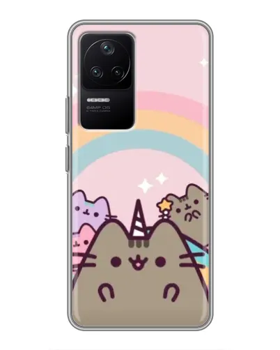 Чехол для Xiaomi POCO F4 (5G) с картинкой «Единорог Pusheen»