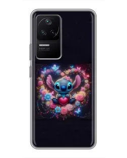 Чохол для Xiaomi POCO F4 (5G) з картинкою «Stitch у квітах»