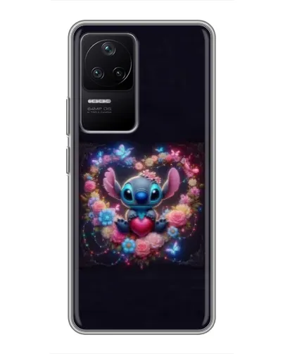 Чохол для Xiaomi POCO F4 (5G) з картинкою «Stitch у квітах»