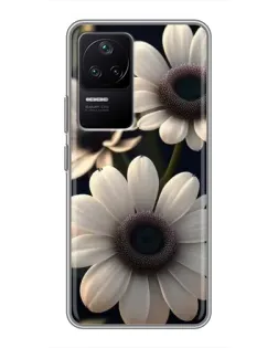 Чехол для Xiaomi POCO F4 (5G) с картинкой «Белые маргаритки макро»