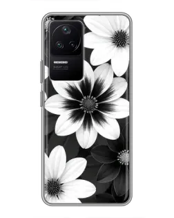Чехол для Xiaomi POCO F4 (5G) с картинкой «Монохромные астры»