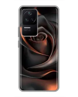 Чехол для Xiaomi POCO F4 (5G) с картинкой «Шелковая черная роза»
