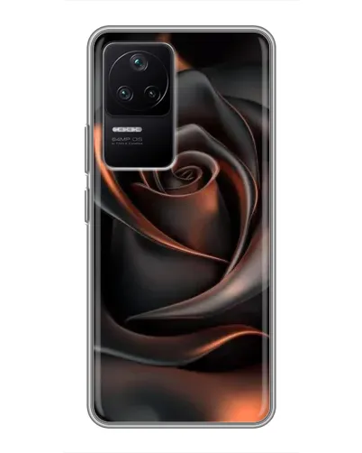 Чехол для Xiaomi POCO F4 (5G) с картинкой «Шелковая черная роза»