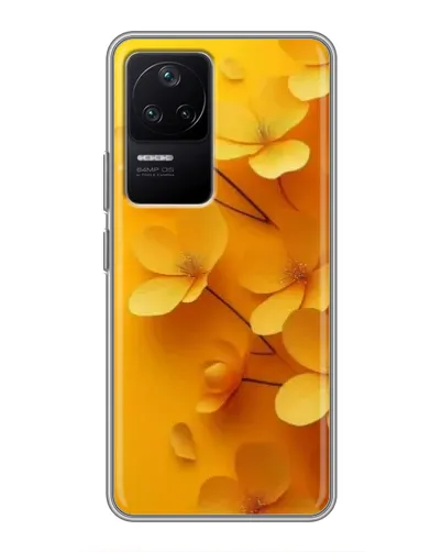 Чехол для Xiaomi POCO F4 (5G) с картинкой «Золотые лепестки»