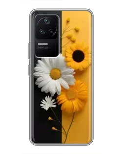 Чехол для Xiaomi POCO F4 (5G) с картинкой «Подсолнух и ромашка»