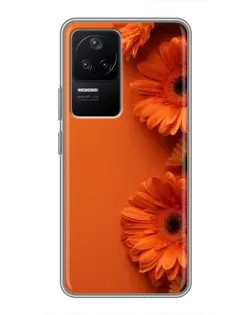 Чехол для Xiaomi POCO F4 (5G) с картинкой «Оранжевые герберы»