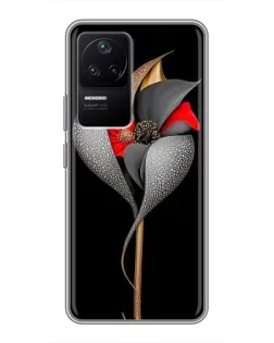Чехол для Xiaomi POCO F4 (5G) с картинкой «Серебряный фантазийный цветок»