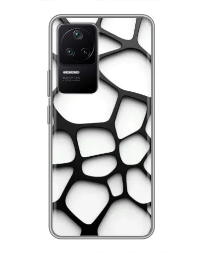 Чехол для Xiaomi POCO F4 (5G) с картинкой «Белая объемная сетка»