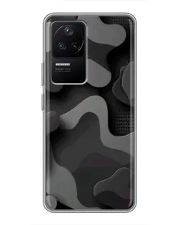Чехол для Xiaomi POCO F4 (5G) с картинкой «Темный абстрактный камуфляж»