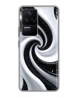 Чехол для Xiaomi POCO F4 (5G) с картинкой «Черно-белая спираль»