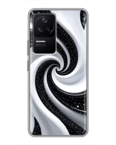 Чехол для Xiaomi POCO F4 (5G) с картинкой «Черно-белая спираль»