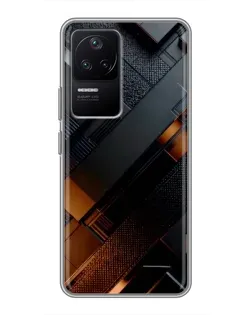 Чехол для Xiaomi POCO F4 (5G) с картинкой «Черные геометрические блоки»