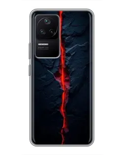 Чехол для Xiaomi POCO F4 (5G) с картинкой «Kрасная лавовая трещина»