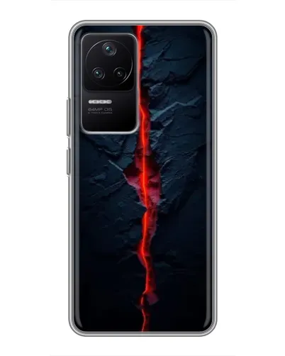 Чехол для Xiaomi POCO F4 (5G) с картинкой «Kрасная лавовая трещина»