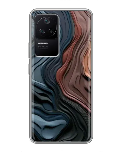Чехол для Xiaomi POCO F4 (5G) с картинкой «Цветные волны каньона»