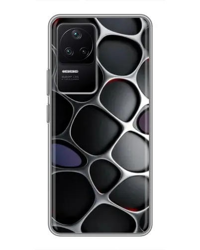 Чехол для Xiaomi POCO F4 (5G) с картинкой «Объемная темная решетка»