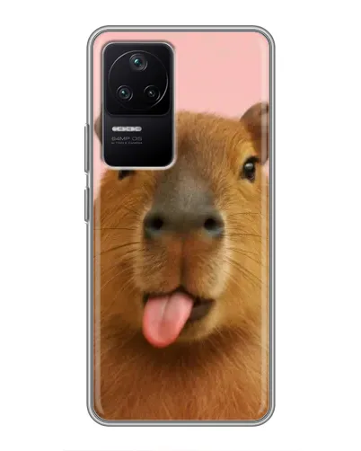 Чехол для Xiaomi POCO F4 (5G) с картинкой «Капибара с языком» Чехол для Xiaomi POCO F4 (5G) с картинкой «Капибара с языком»