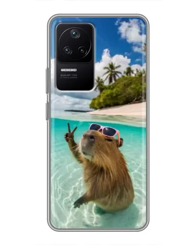 Чехол для Xiaomi POCO F4 (5G) с картинкой «Капибара на море» Чехол для Xiaomi POCO F4 (5G) с картинкой «Капибара на море»