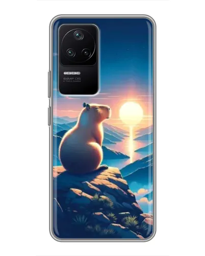 Чехол для Xiaomi POCO F4 (5G) с картинкой «Закат солнца с капибарой» Чехол для Xiaomi POCO F4 (5G) с картинкой «Закат солнца с капибарой»