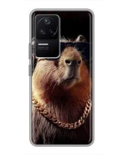 Чехол для Xiaomi POCO F4 (5G) с картинкой «Капибара золотая цепь» Чехол для Xiaomi POCO F4 (5G) с картинкой «Капибара золотая цепь»