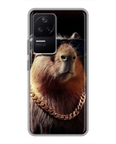 Чехол для Xiaomi POCO F4 (5G) с картинкой «Капибара золотая цепь» Чехол для Xiaomi POCO F4 (5G) с картинкой «Капибара золотая цепь»