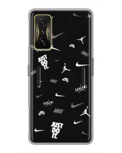 Чохол для Xiaomi POCO F4 GT з картинкою «Nike Black Pattern»