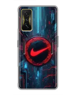 Чехол для Xiaomi POCO F4 GT с картинкой «Техногенный стиль Nike»