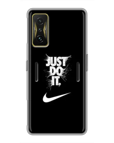 Чехол для Xiaomi POCO F4 GT с картинкой «Текстовый принт Nike»