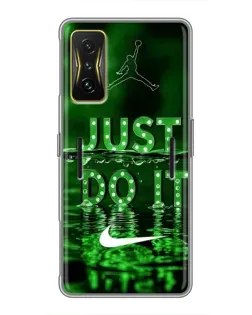 Чехол для Xiaomi POCO F4 GT с картинкой «Зеленый неоновый Nike»