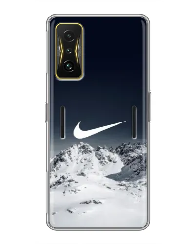 Чехол для Xiaomi POCO F4 GT с картинкой «Nike — зимние горы»