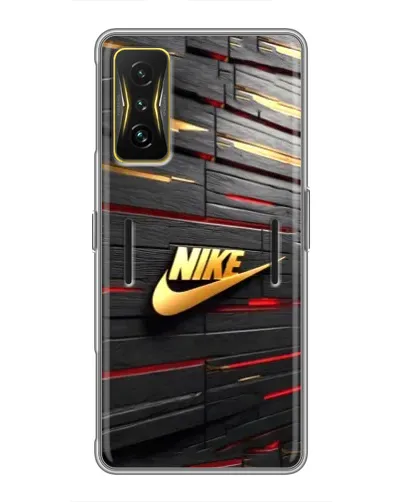 Чехол для Xiaomi POCO F4 GT с картинкой «Золотой Nike на металле»