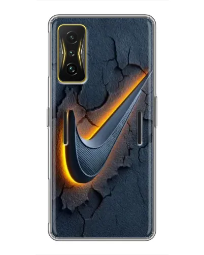 Чехол для Xiaomi POCO F4 GT с картинкой «Объемный логотип Найк»