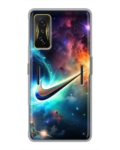 Чехол для Xiaomi POCO F4 GT с картинкой «Космический Nike Swoosh»