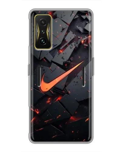 Чехол для Xiaomi POCO F4 GT с картинкой «Nike — эффект разломов»