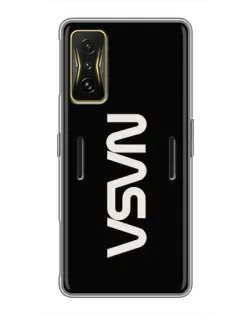 Чехол для Xiaomi POCO F4 GT с картинкой «NASA — вертикальный логотип»
