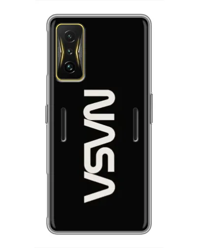Чехол для Xiaomi POCO F4 GT с картинкой «NASA — вертикальный логотип»