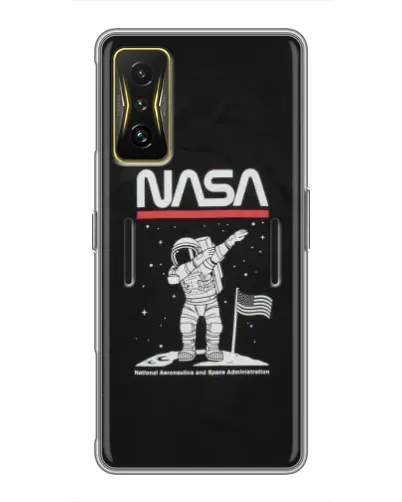 Чехол для Xiaomi POCO F4 GT с картинкой «NASA — шагаем по Луне»