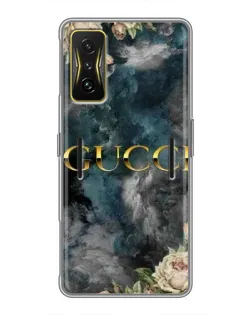 Чехол для Xiaomi POCO F4 GT с картинкой «Абстрактные цветы Gucci»