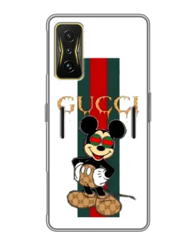 Чохол для Xiaomi POCO F4 GT з картинкою «Міккі Маус Gucci — смуги» Чохол для Xiaomi POCO F4 GT з картинкою «Міккі Маус Gucci — смуги»