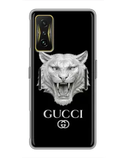 Чехол для Xiaomi POCO F4 GT с картинкой «Gucci — серебряный лев»