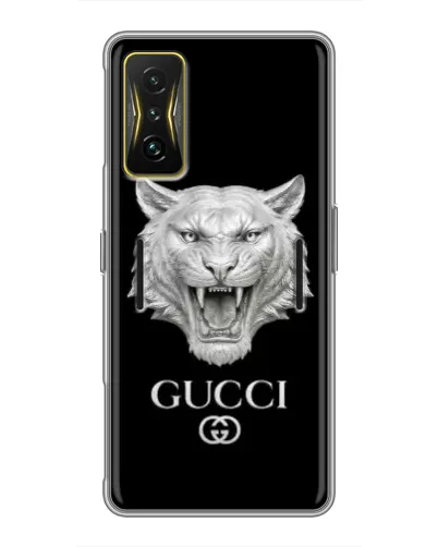 Чехол для Xiaomi POCO F4 GT с картинкой «Gucci — серебряный лев» Чехол для Xiaomi POCO F4 GT с картинкой «Gucci — серебряный лев»