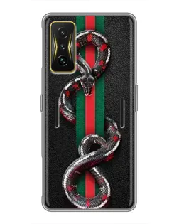 Чехол для Xiaomi POCO F4 GT с картинкой «Gucci — змея на полосе»