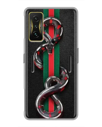 Чехол для Xiaomi POCO F4 GT с картинкой «Gucci — змея на полосе» Чехол для Xiaomi POCO F4 GT с картинкой «Gucci — змея на полосе»
