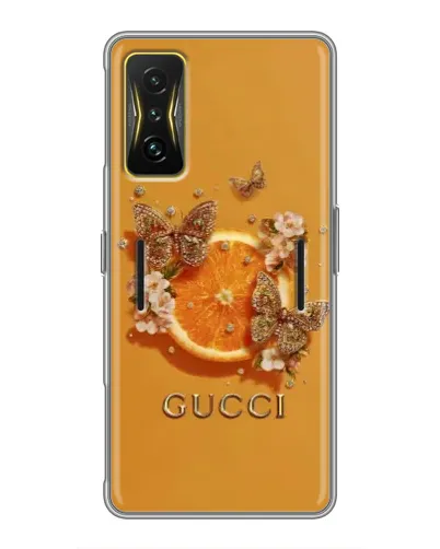 Чехол для Xiaomi POCO F4 GT с картинкой «Gucci — золотые бабочки» Чехол для Xiaomi POCO F4 GT с картинкой «Gucci — золотые бабочки»