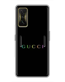 Чехол для Xiaomi POCO F4 GT с картинкой «Gucci — неоновый минимализм»