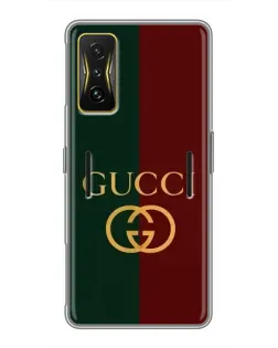 Чехол для Xiaomi POCO F4 GT с картинкой «Gucci — темно-зеленый градиент»